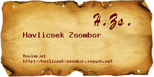 Havlicsek Zsombor névjegykártya